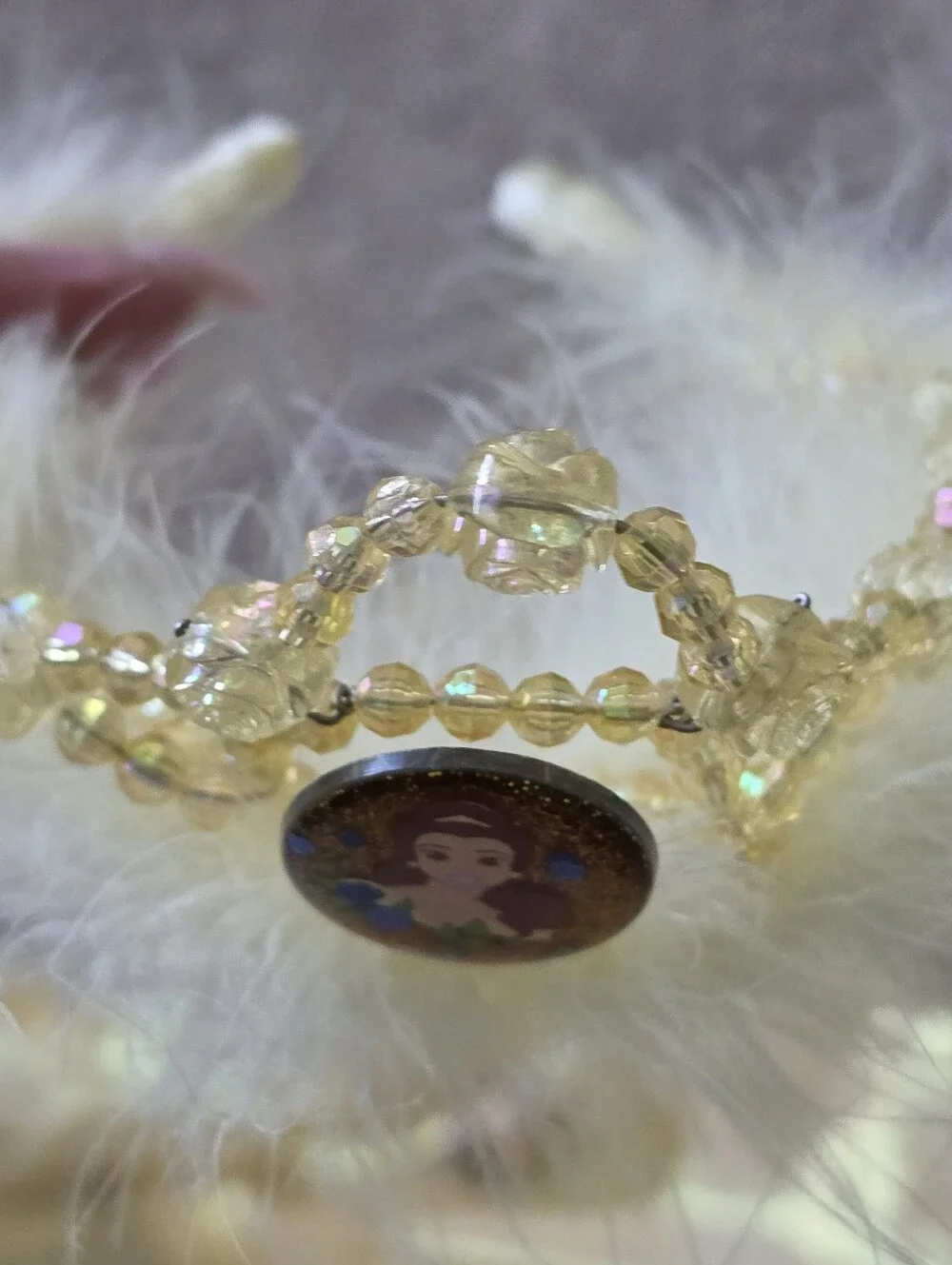 Vintage 2004 Disney Belle Princess Ball Costume Dress Shoes Tiara Gloves Sz. 4/5
